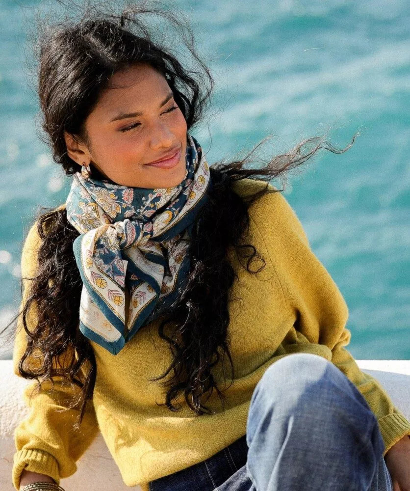 FOULARD MANON BLEU AZUR – Image 8
