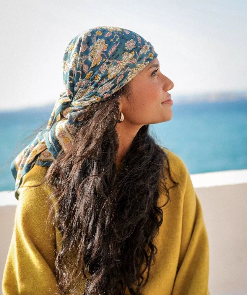 FOULARD MANON BLEU AZUR – Image 6