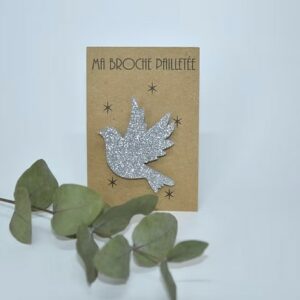 BROCHE COLOMBE ARGENT