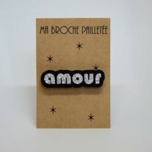 BROCHE AMOUR ARGENT