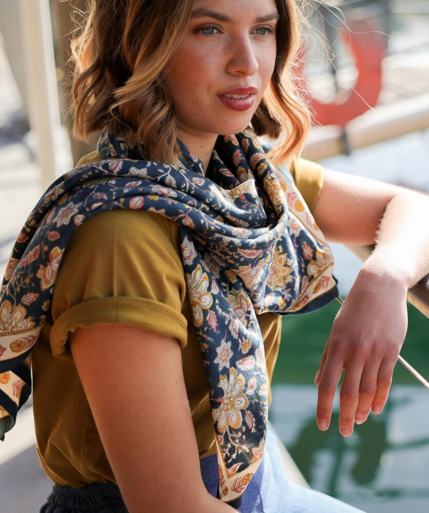 FOULARD MANON BLEU AZUR