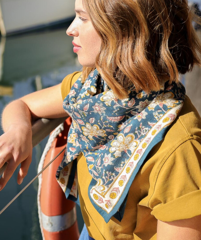 FOULARD MANON BLEU AZUR – Image 4