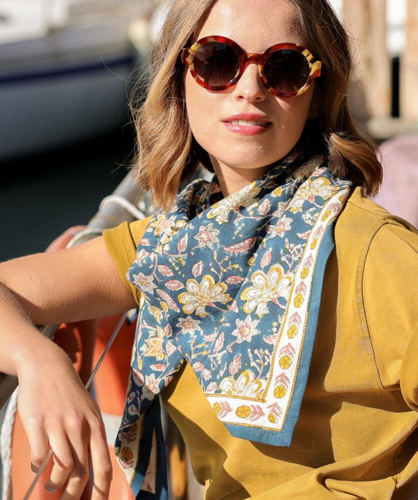 FOULARD MANON BLEU AZUR – Image 3