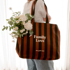 CABAS XXL RAYÉ  FAMILY LOVE