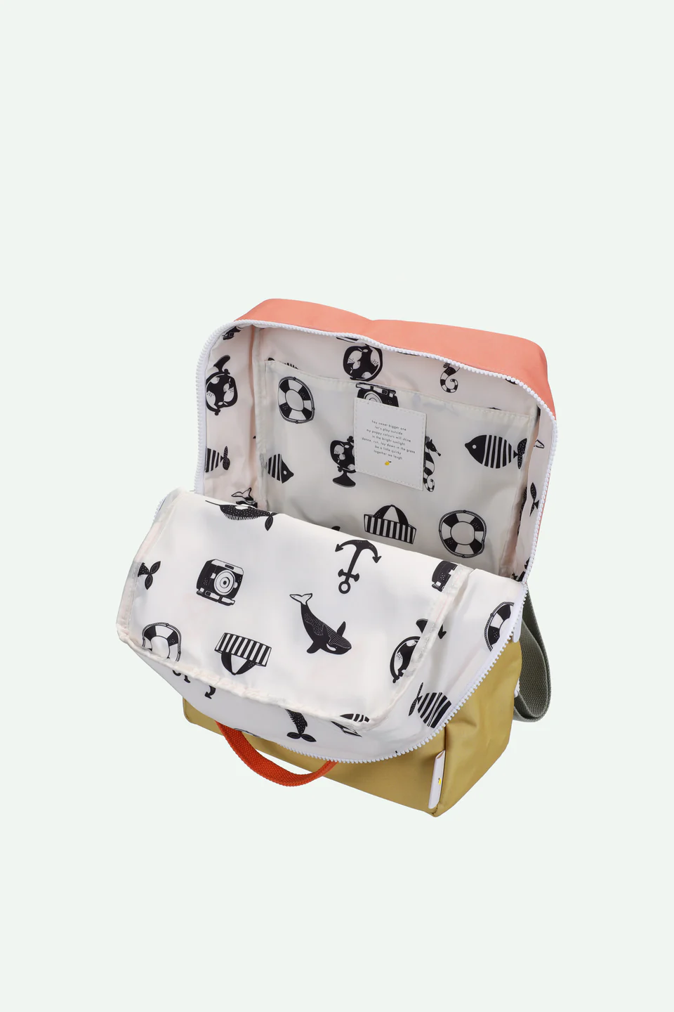 Grand sac à dos - rose corail + vert roseau – Image 6