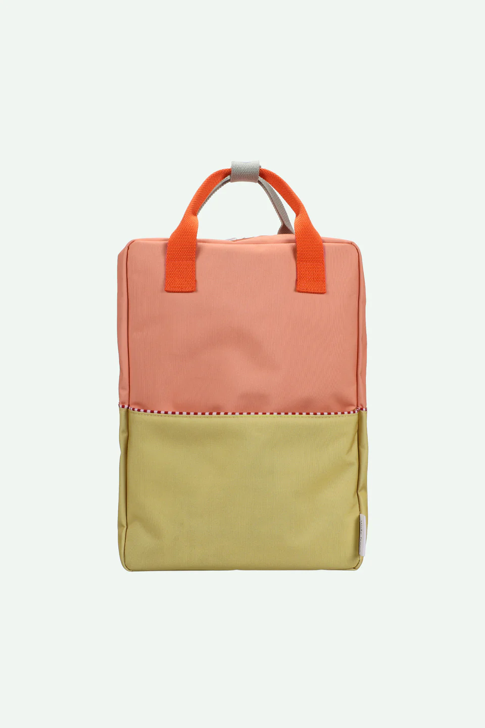 Grand sac à dos - rose corail + vert roseau