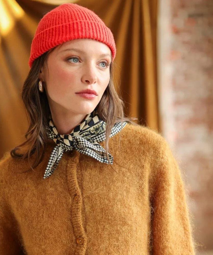 FOULARD PETIT DAMIER ENCRE