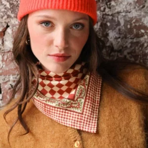 FOULARD PETIT FORMAT Damier Grenat
