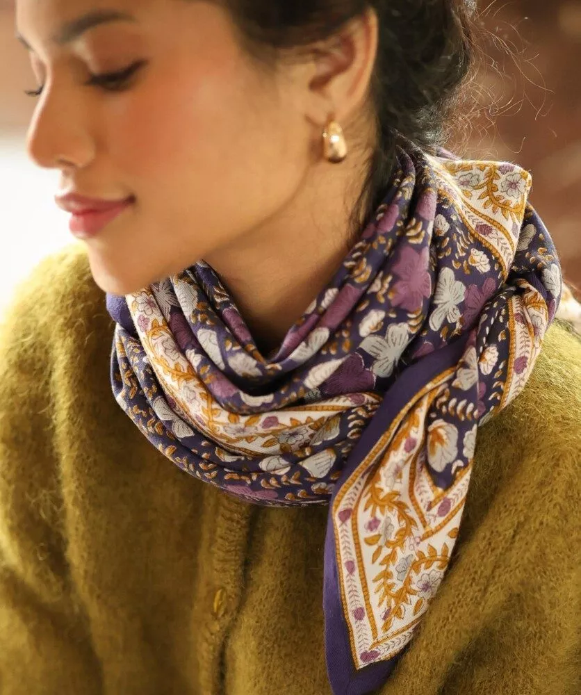 FOULARD GRAND FORMAT Ellis Cassis