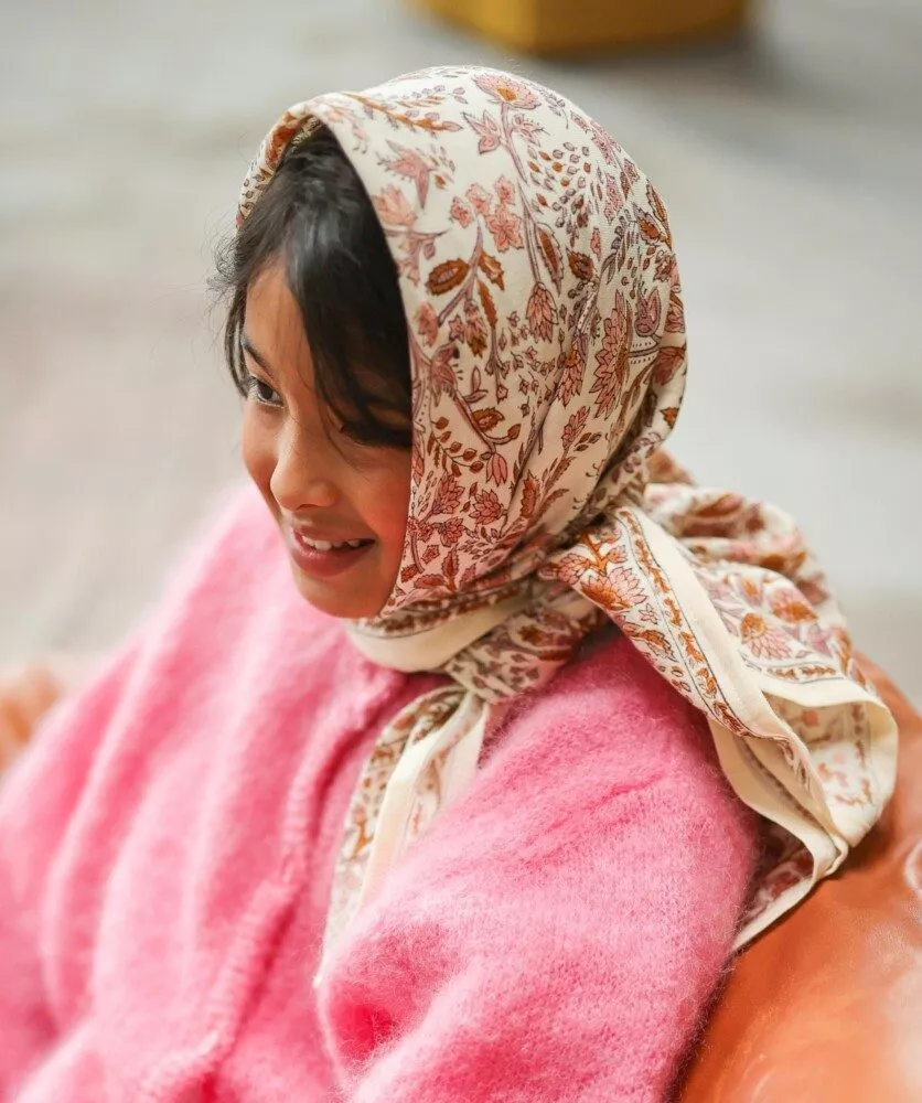 FOULARD GRAND FORMAT Mina rose poudre – Image 2