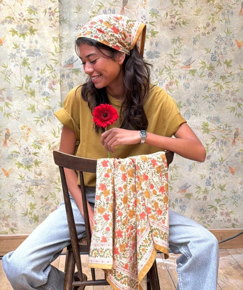 FOULARD PETIT FORMAT Ellis Ocre