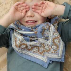 FOULARD Grand Format JASMINE BLEU ORAGE