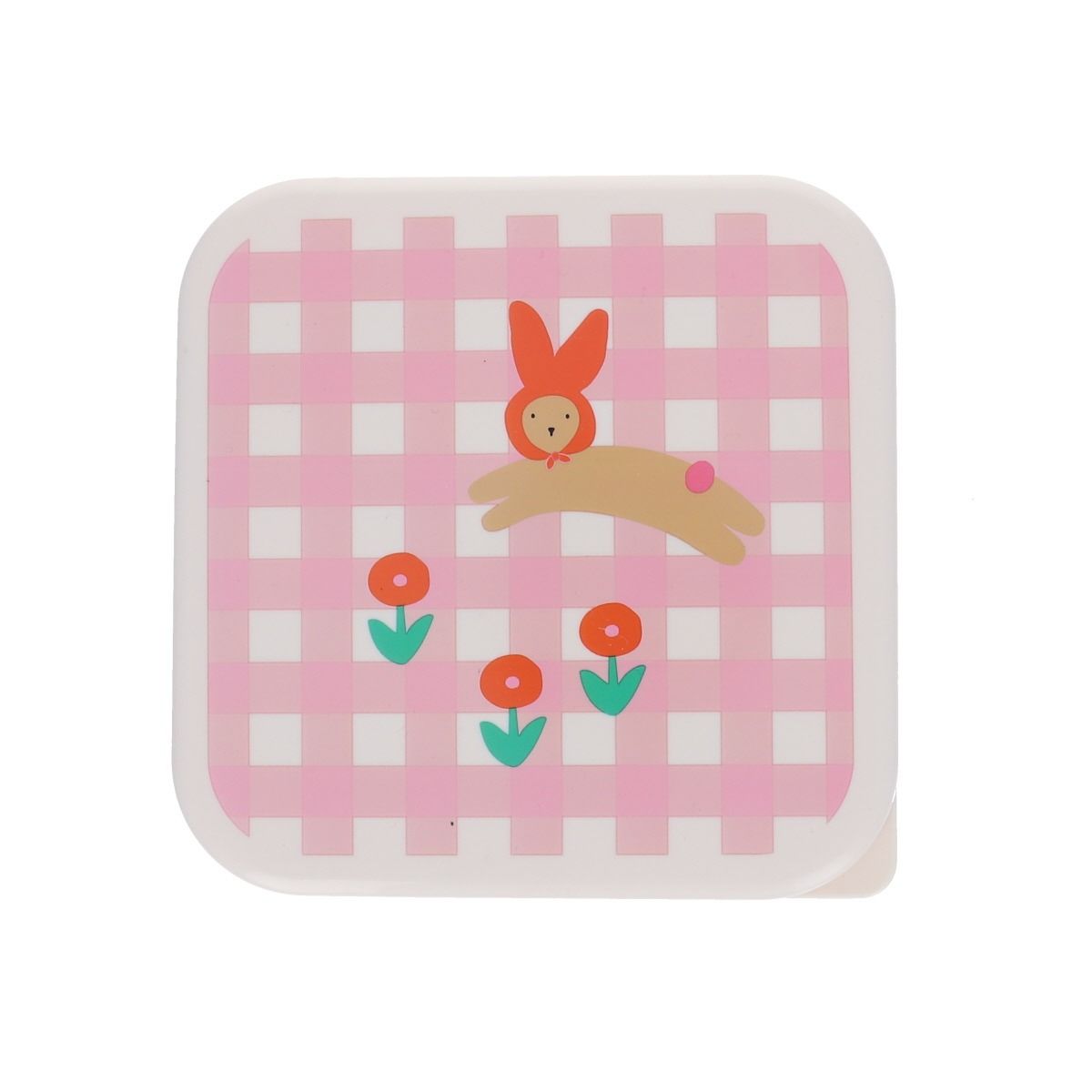 Lot de 2 boîtes à goûter vichy lapin rose - Chichi pompon – Image 2