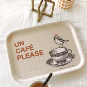 PLATEAU EN BOIS DE BOULEAU - TASSE CAFE