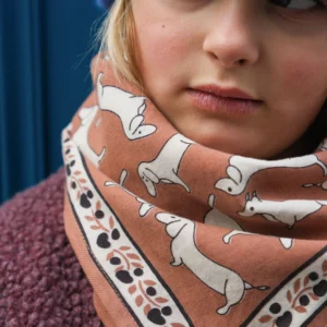 FOULARD TECKEL MARRON