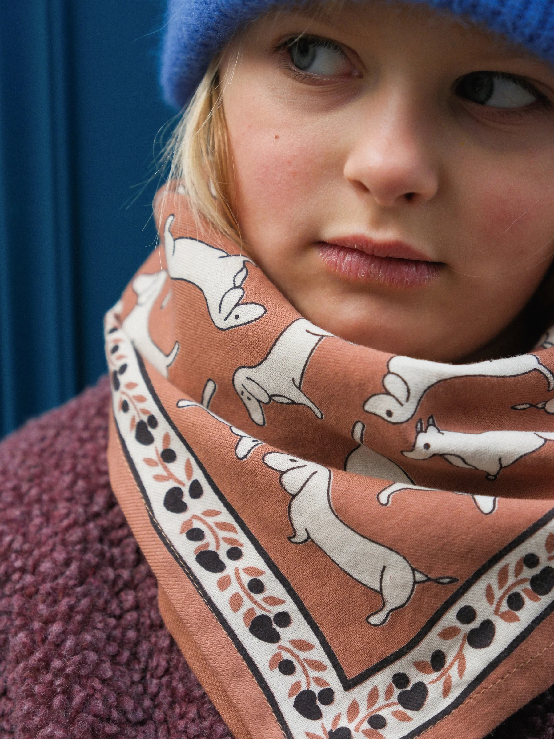 FOULARD TECKEL MARRON