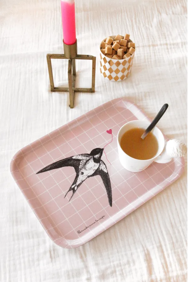 PLATEAU EN BOIS DE BOULEAU - HIRONDELLE