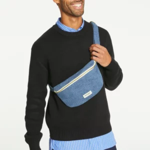 CUSTINE LE SAC BANANE - Denim Clair recyclé