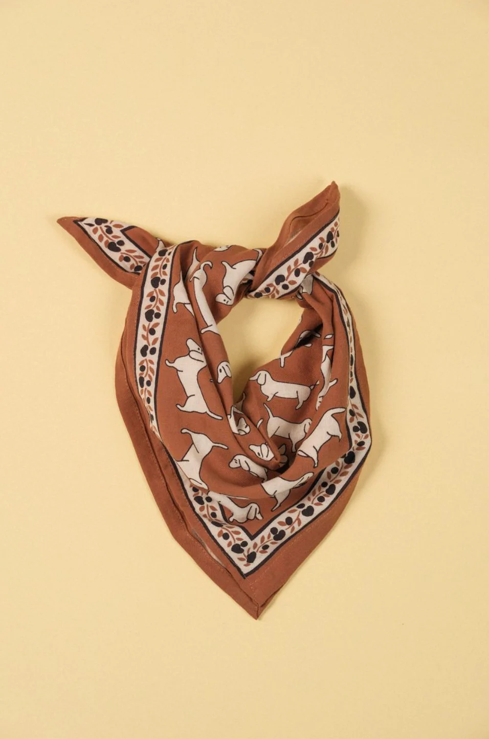 FOULARD BEBE TECKEL MARRON – Image 2