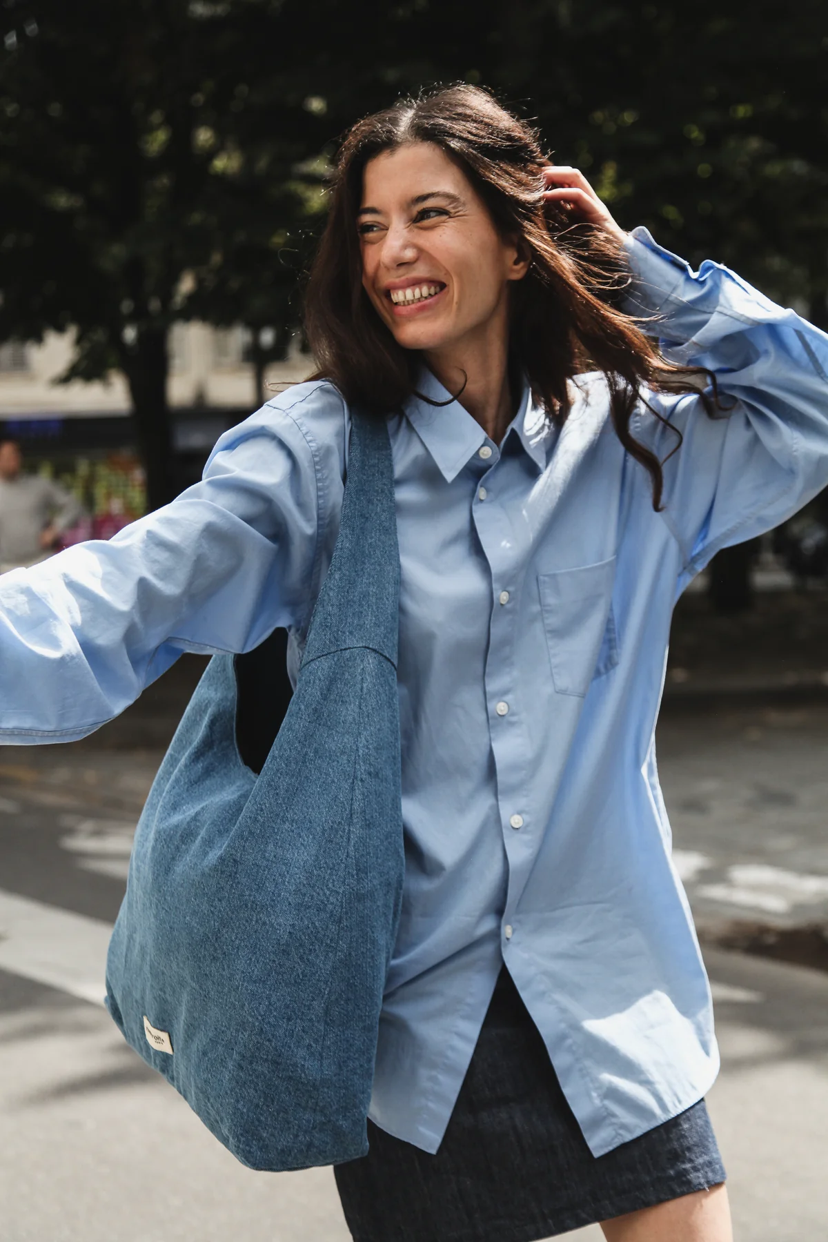 RICHELIEU LE SAC HOBO - Denim Clair recyclé – Image 3