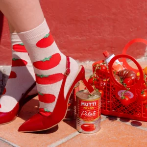 CHAUSSETTE  TOMATES PAILLETTES