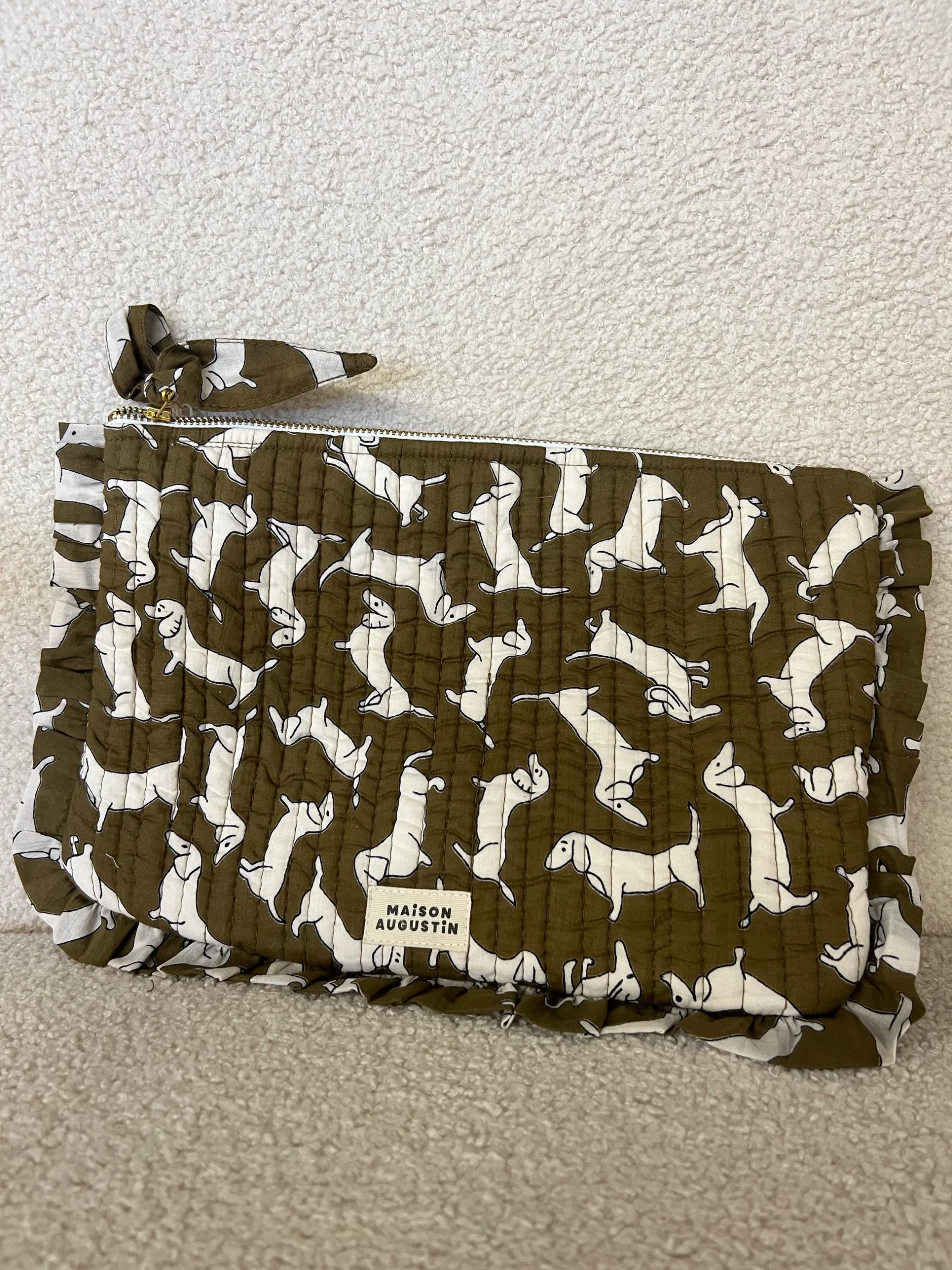 GRANDE POCHETTE TECKEL KAKI