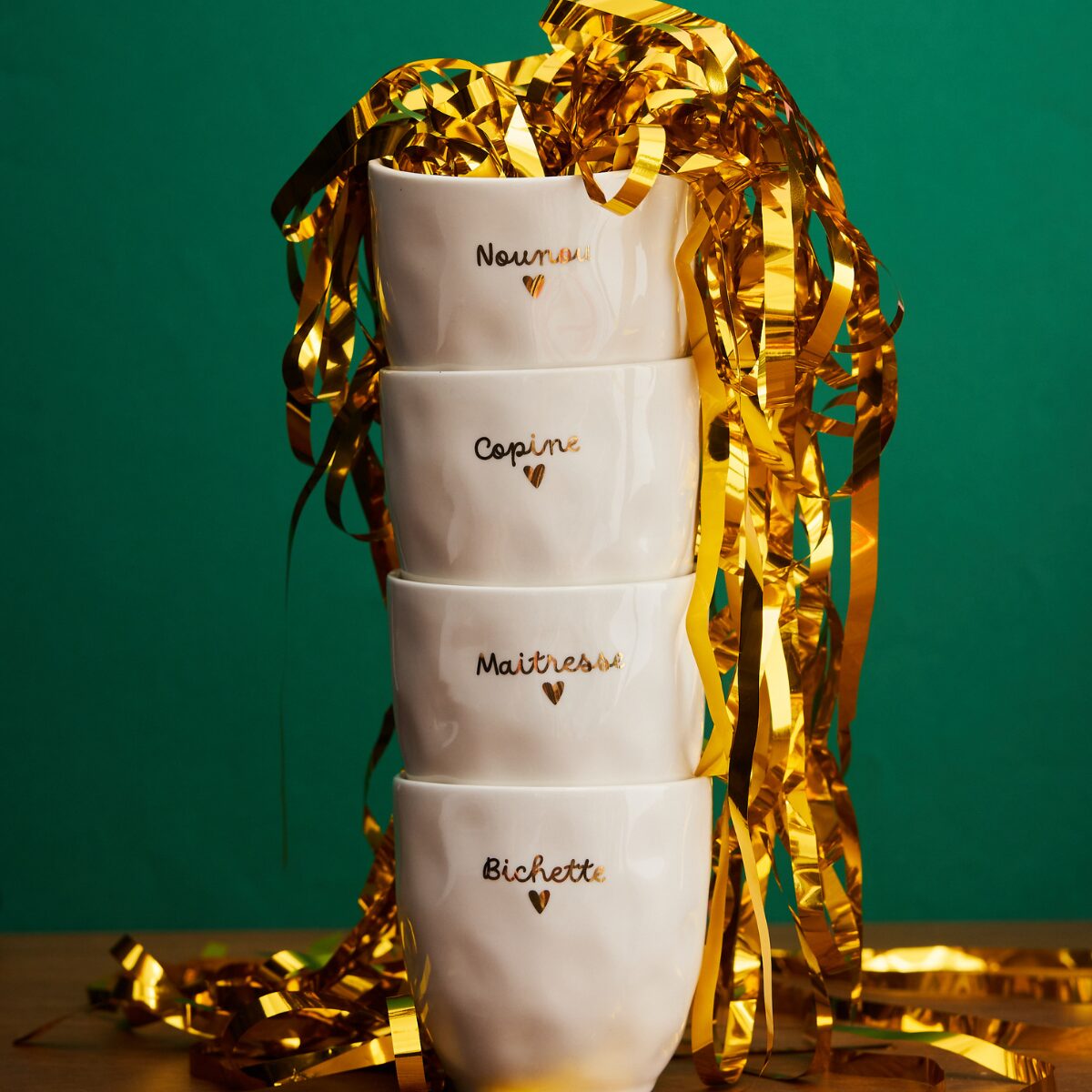 Tasse à café "Maîtresse" cœur doré – Image 2