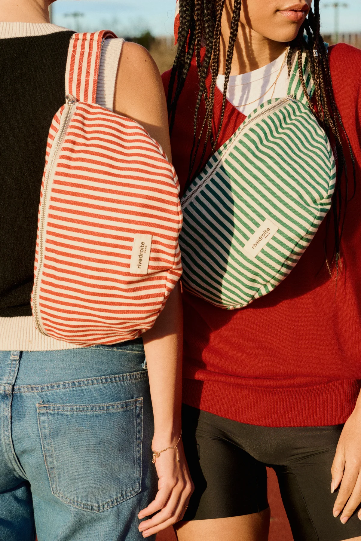 CUSTINE LE SAC BANANE Coton recyclé Rayé Rouge – Image 3