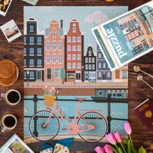 PUZZLE 1000 PIECES -  PEDALONS AU FIL DE L'EAU