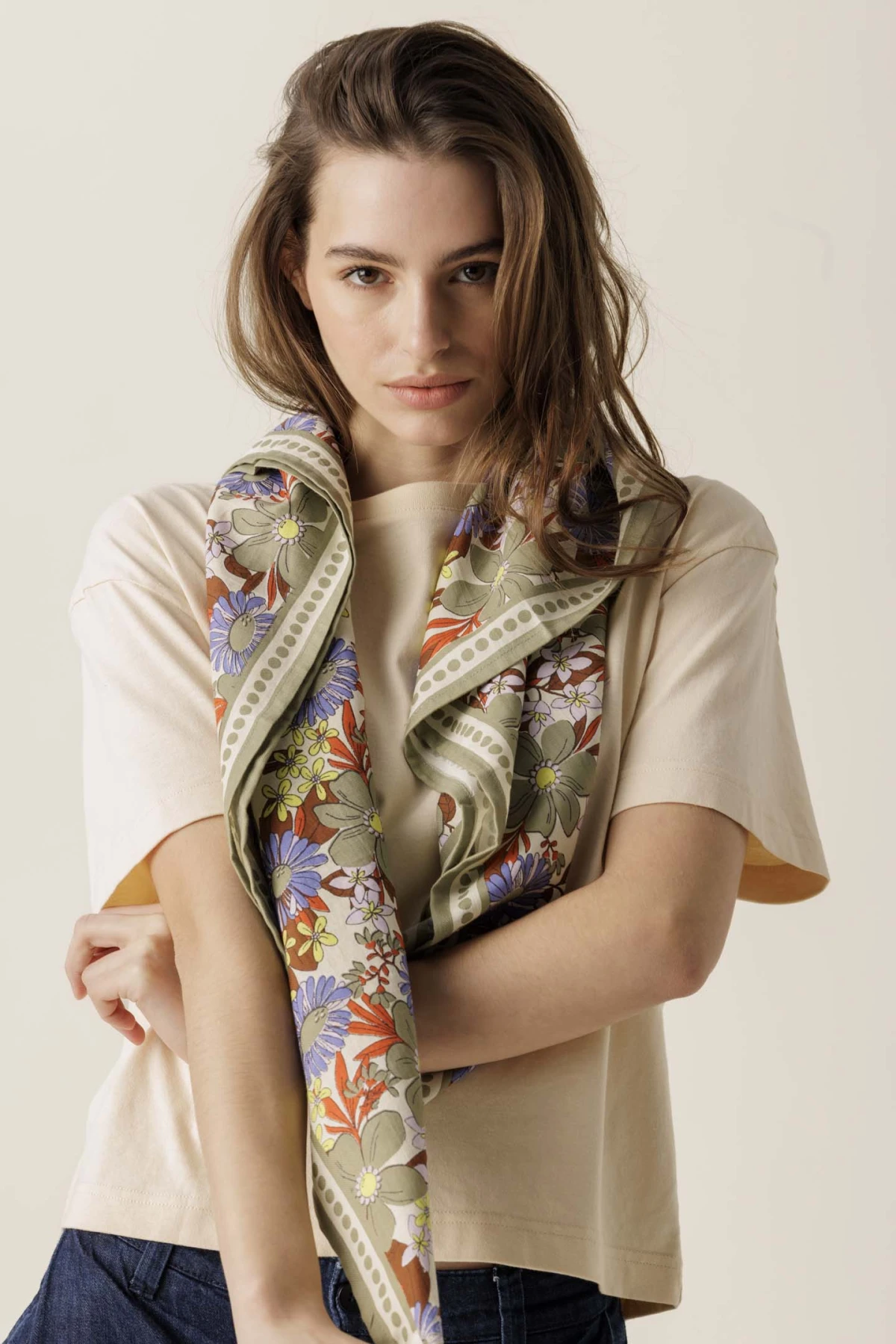 Big Foulard Latika Bouquet BOUQUET MACADAMIA – Image 3
