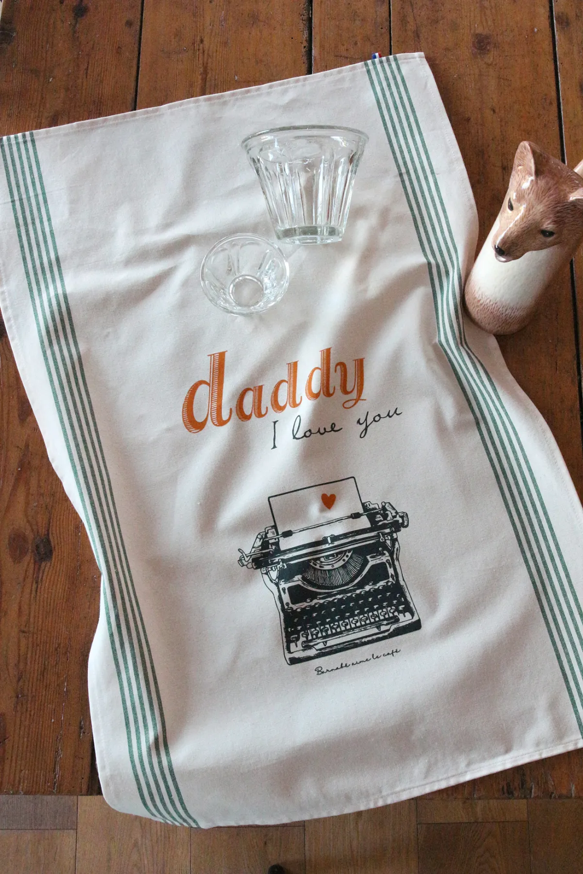 TORCHON DE CUISINE SÉRIGRAPHIÉ Daddy i love you
