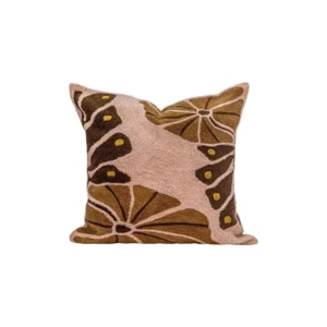 Coussin Coton Brodé Taari Pink 50×50
