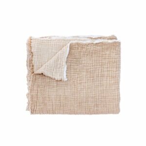 Plaid bicolore en triple gaze de coton PORTOVECCHIO Sunset