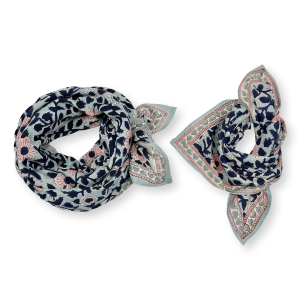 FOULARD LATIKA "COEUR" BLEU GLACIER – Image 3