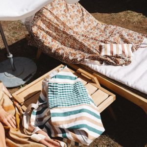 SAC DE PLAGE A RAYURES - EMERAUDE – Image 2
