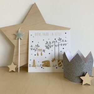 5 CARTES + ENVELOPPES - VIENS FAIRE LA FETE – Image 3