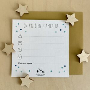 5 CARTES + ENVELOPPES - VIENS FAIRE LA FETE – Image 4