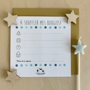 5 CARTES + ENVELOPPES - VIENS M'AIDER À SOUFFLER MES BOUGIES – Image 4