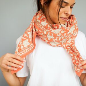 FOULARD LATIKA "COEUR" PAPAYE – Image 2