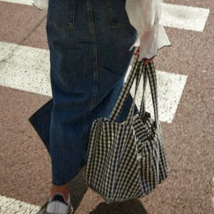 SAC A MAIN VICHY NOIR – Image 5