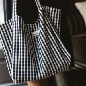 SAC A MAIN VICHY NOIR