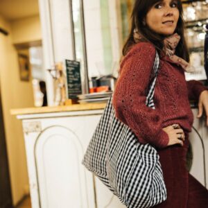 SAC A MAIN VICHY NOIR – Image 4