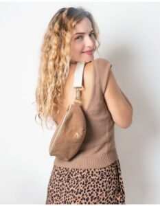 Sac Banane En Coton Léo - Camel – Image 2
