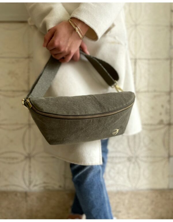 Sac Banane En Coton Léo - Kaki