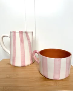 Pichet à rayures rose – Image 2