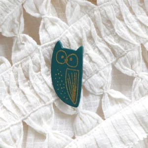 BROCHE HIBOU TEAL