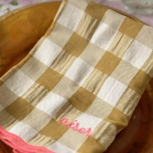 SERVIETTE DE TABLE MOUTARDE Trésor