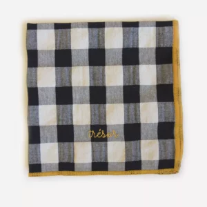 SERVIETTE DE TABLE VICHY BRODÉE Trésor