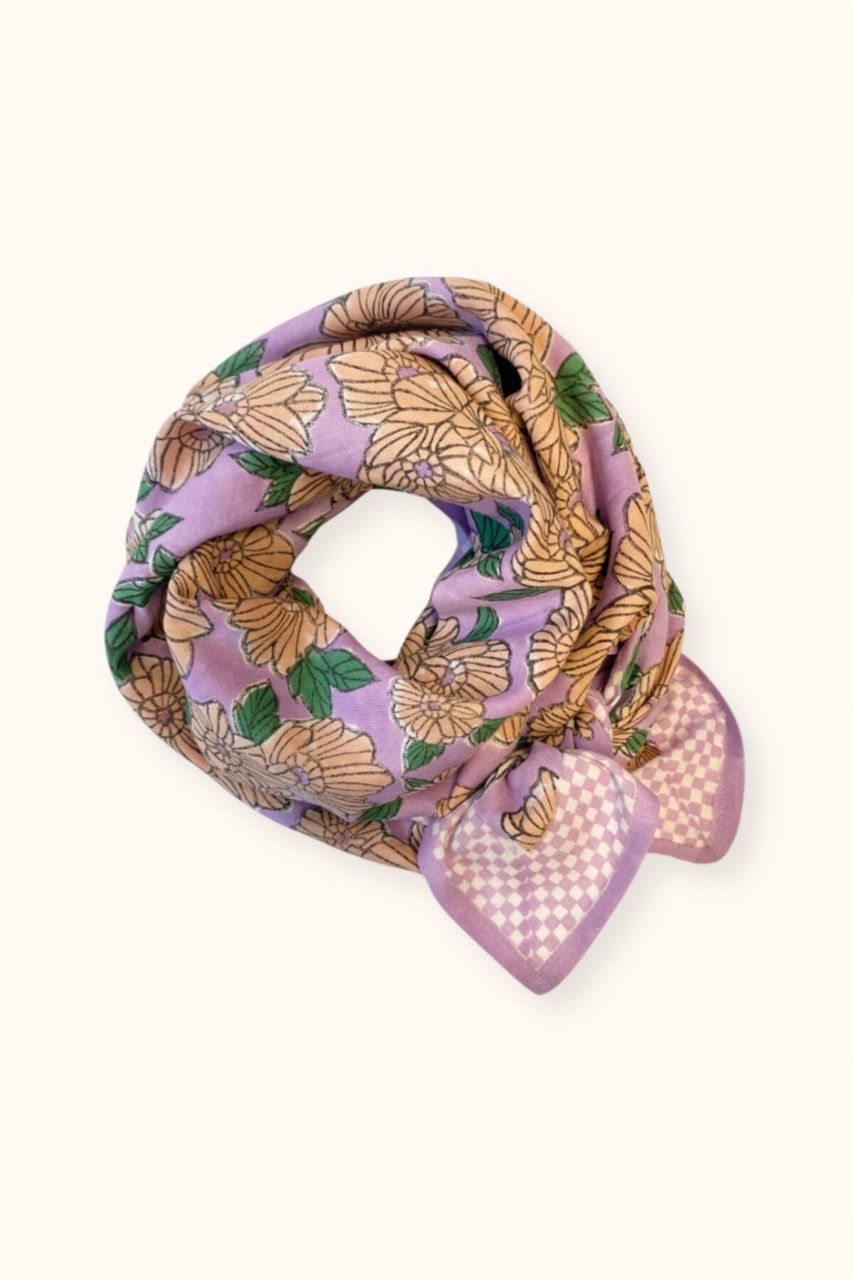 FOULARD LATIKA "BLOOM" LAVANDE – Image 2
