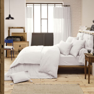Housse de couette 260 x 240 cm Gaze de coton unie GAÏA Chantilly